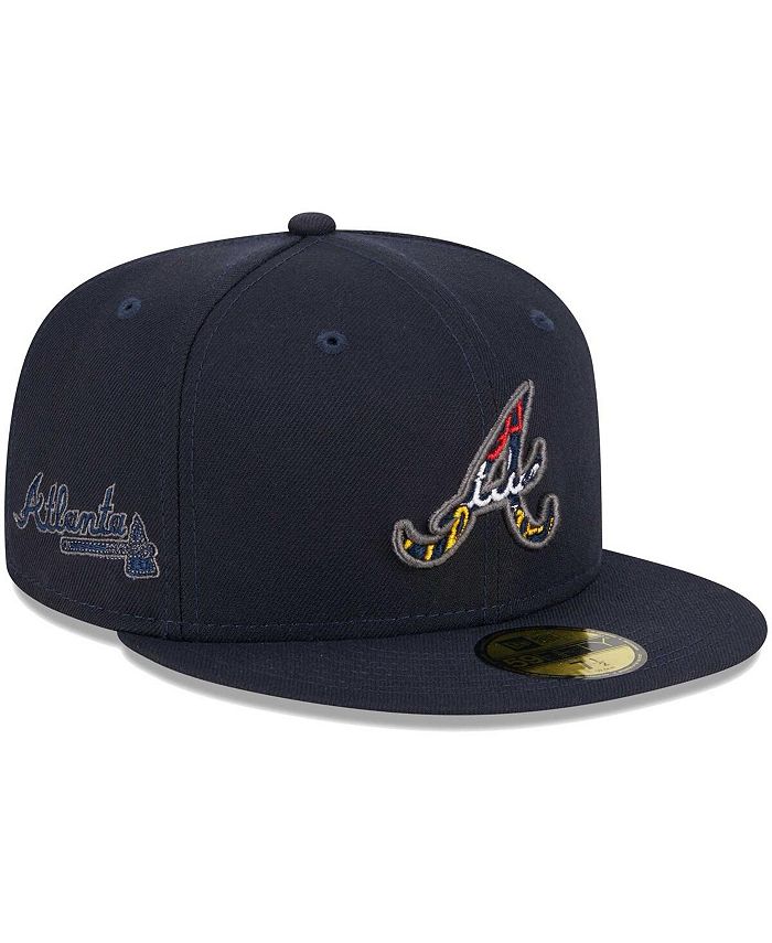 New Era Men's Navy Atlanta Braves Script Fill 59FIFTY Fitted Hat - Macy's