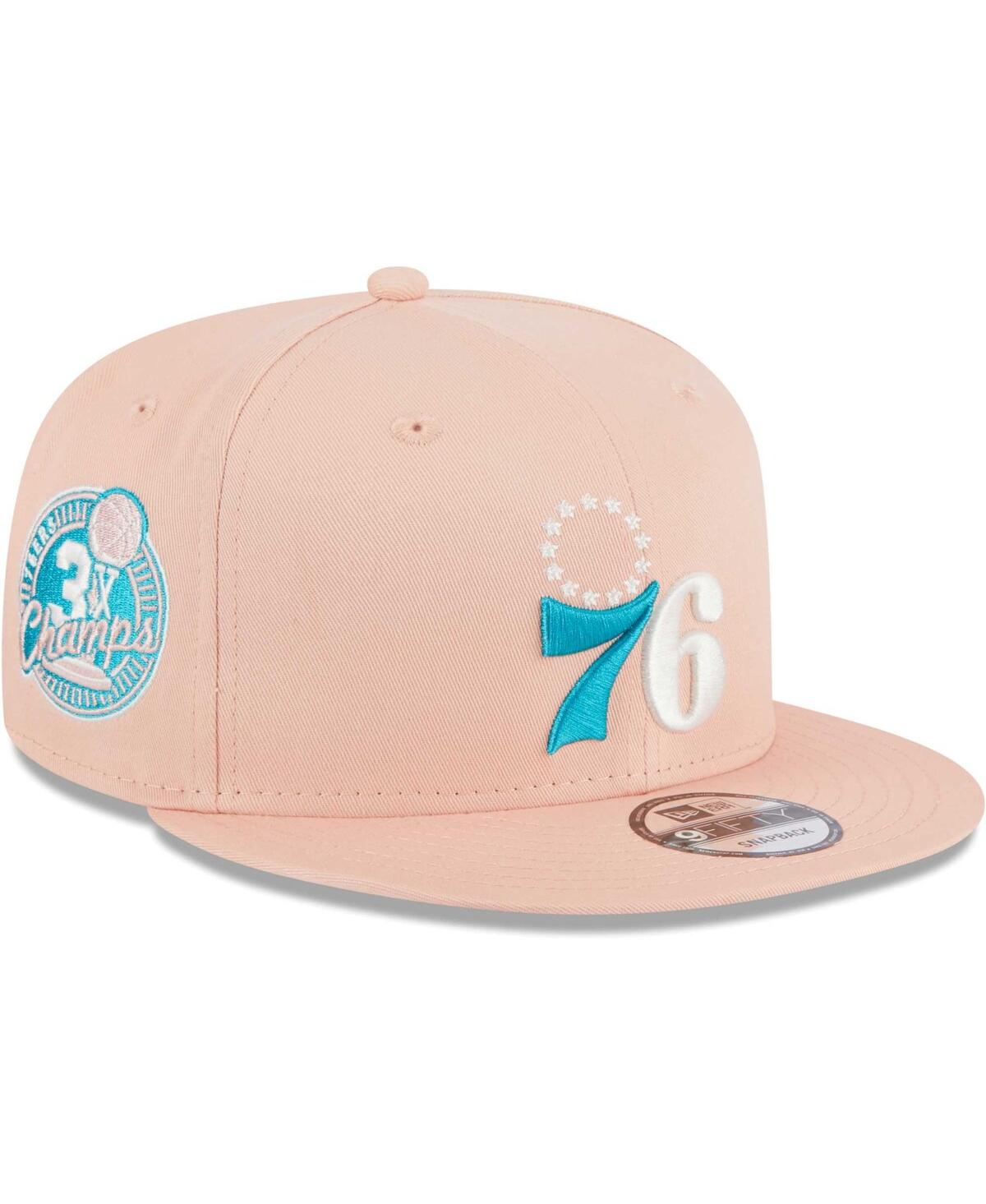 Shop New Era Men's  Pink Philadelphia 76ers Sky Aqua Undervisor 9fifty Snapback Hat