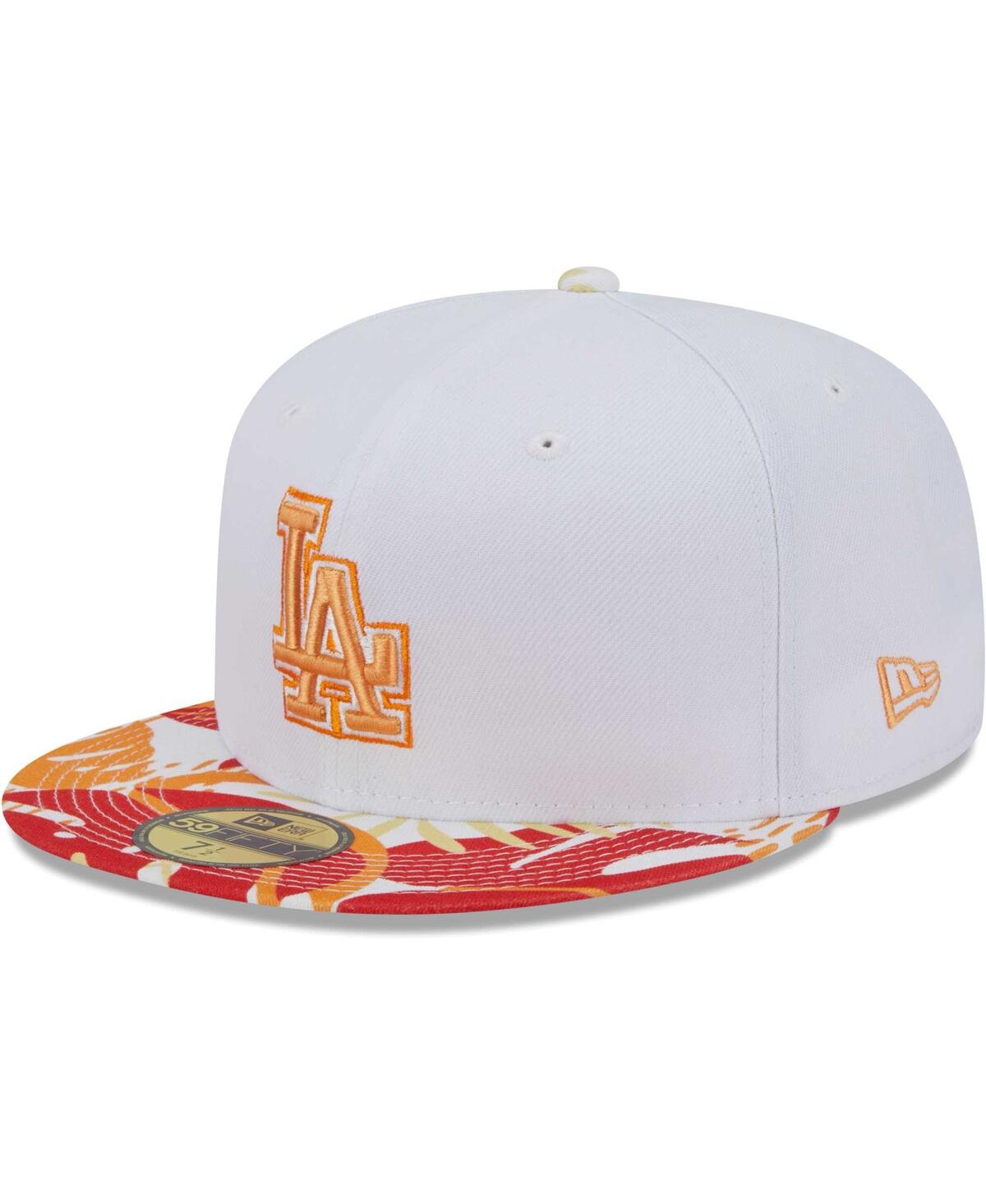 Men's New Era Orange Los Angeles Dodgers Flamingo 59FIFTY Fitted Hat - Orange