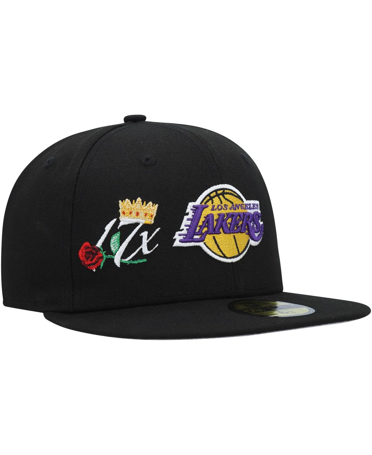 Men's New EraLos Angeles Lakers Crown Champs 59FIFTY Fitted Hat - Black