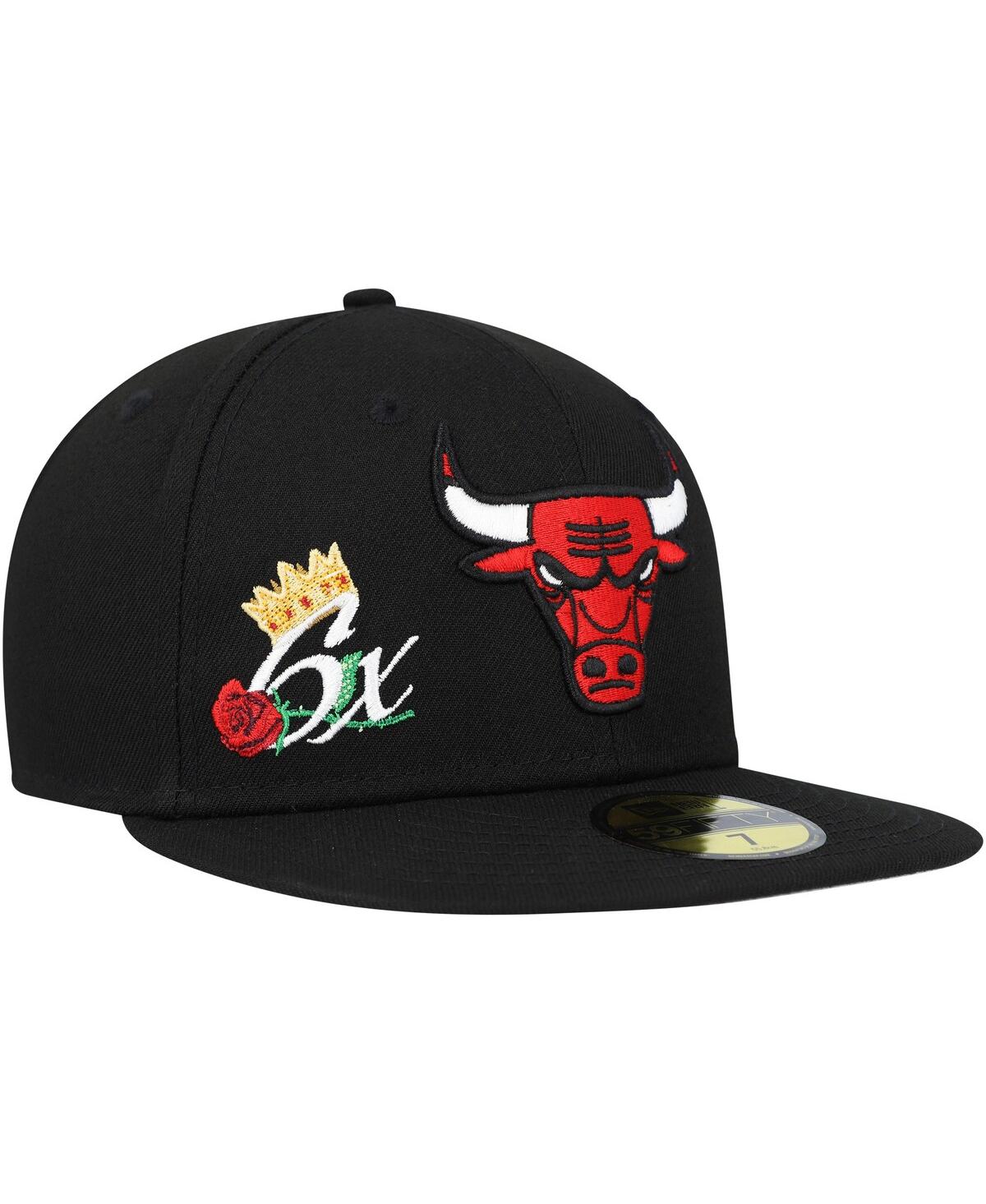 Men's New EraChicago Bulls Crown Champs 59FIFTY Fitted Hat - Black