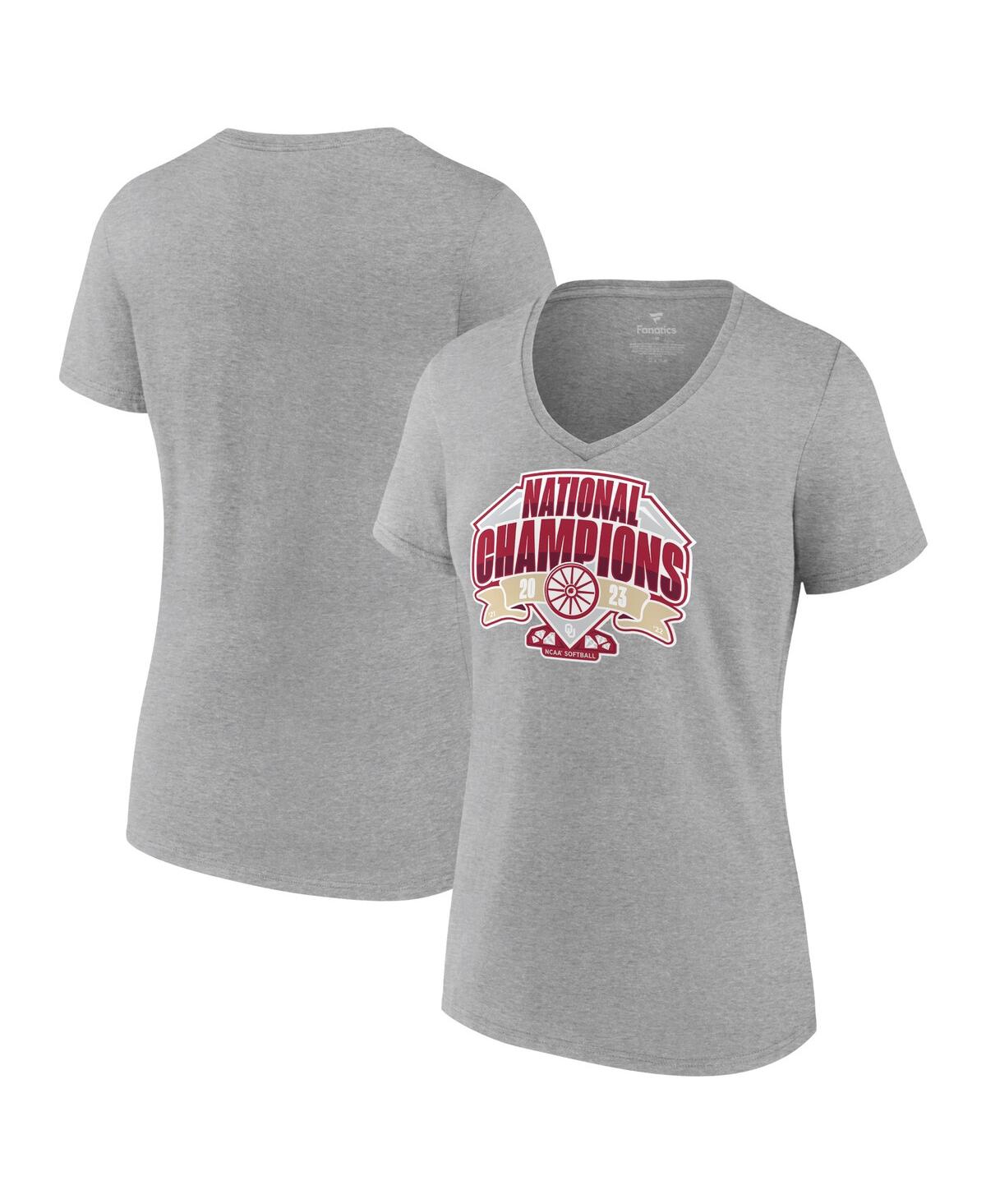 Shop Fanatics Women's  Gray Oklahoma Sooners 2023 Ncaa Softball Women's College World Series Champions Off