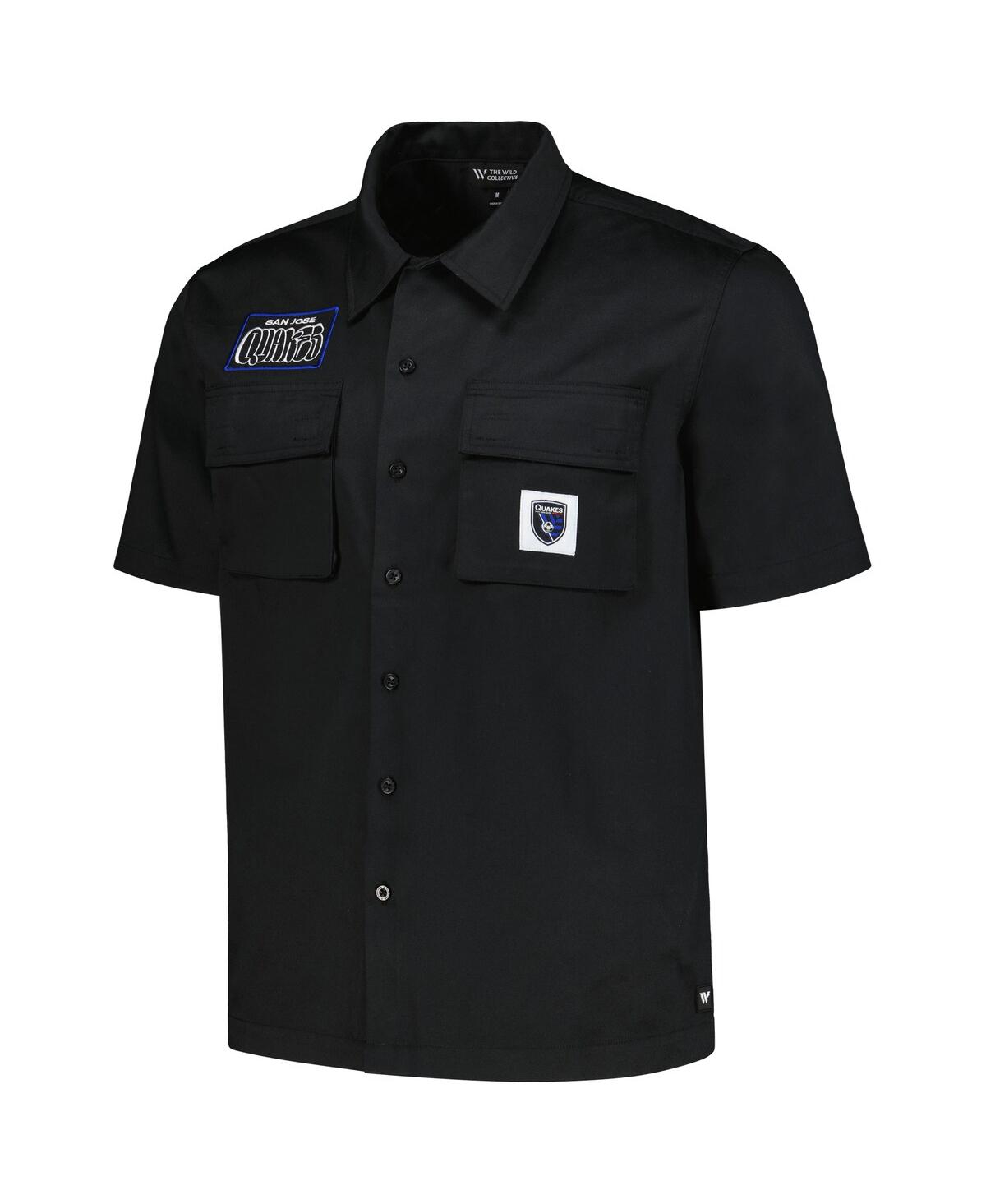 Shop The Wild Collective Men's  Black San Jose Earthquakes Utility Button-up Shirt