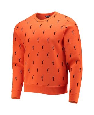 Men's and Women's Orange WNBA Logowoman All Over Logo Pullover Sweatshirt