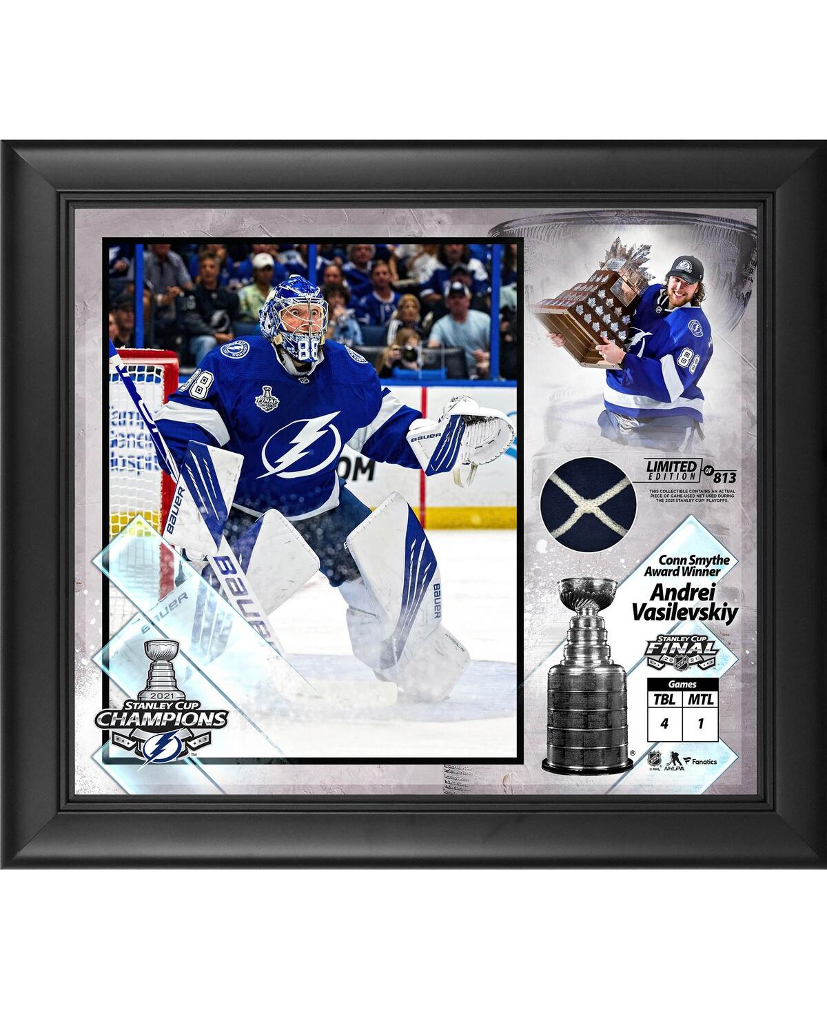 Fanatics Authentic Andrei Vasilevskiy Tampa Bay Lightning 2021 Stanley Cup Champions 15" X 17" Collage With A Piece Of In Multi
