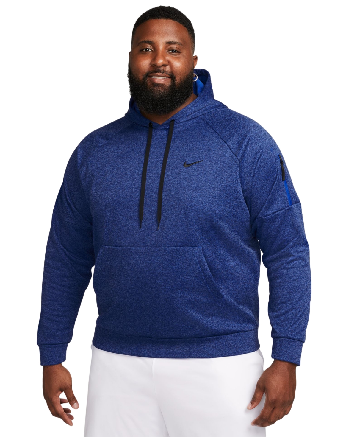 Nike Men's Therma-fit Long-sleeve Logo Hoodie In Blue Void,black