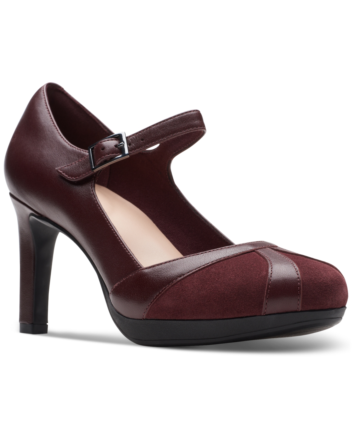 Clarks burgundy pumps discount