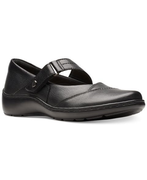 Женские балетки Clarks Cora Gema Mary Jane Flats, цвет: Чёрный