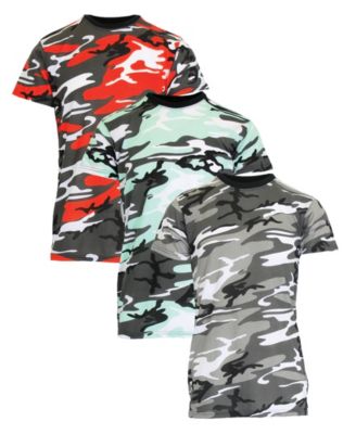 Men's Camo Printed Short Sleeve Crew Neck T-shirt, Pack of 3