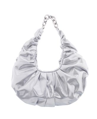 Ruched Metallic Hobo