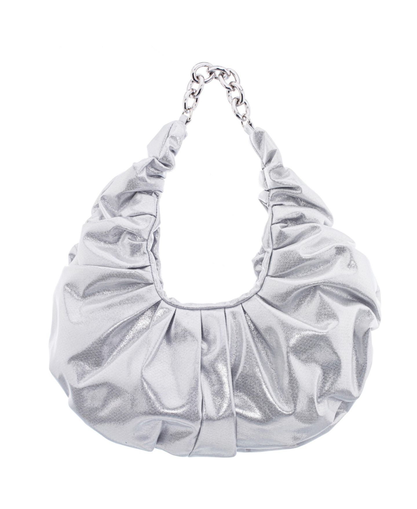 Женская сумка Nina Ruched Metallic Hobo, цвет: Серебряный — фото 2