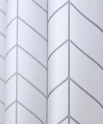 Modern Simplicity Medium Weight & White Water Resistant Fabric Shower Curtain, 70" x 72"