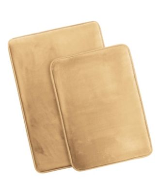 2 Piece Ultra Soft Non-Slip Plush Memory Foam Bath Rug Set - Small & Large
