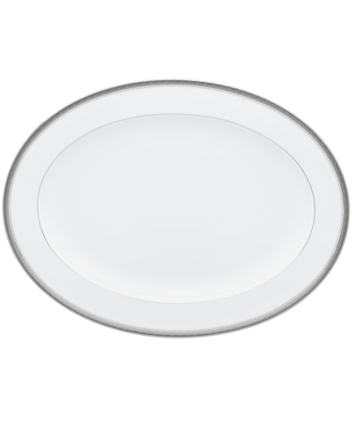 Noritake Charlotta Platinum Oval Platter, 16" In White
