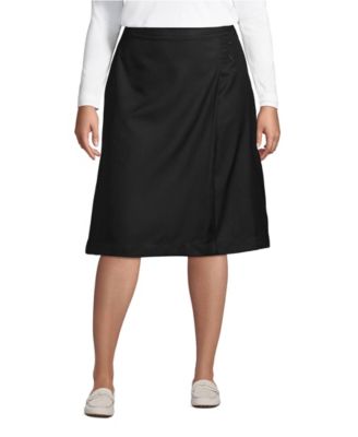 Plus Size School Uniform Solid A-line Skirt Below the Knee