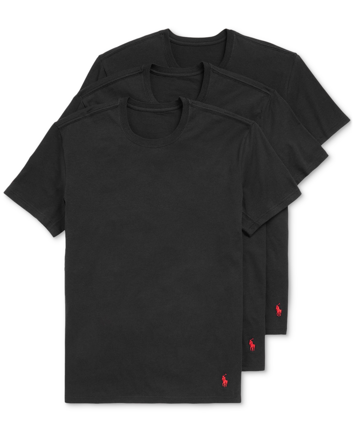 Polo Ralph Lauren Men's 3-pk. 4d Flex Cooling Crewneck Undershirts In Polo Black