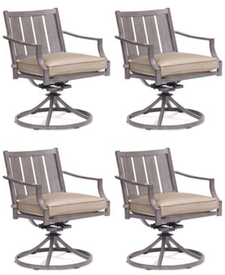 Agio - Set of 4 Wayland Outdoor Swivel Chairs, Created for Macy's