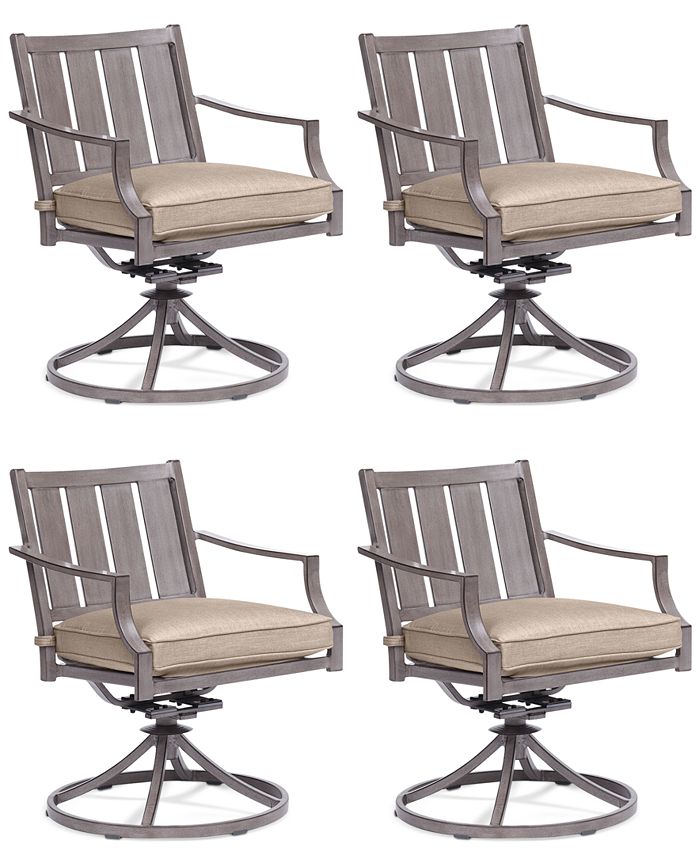 Agio Set of 4 Wayland Outdoor Swivel Chairs, Created for Macy's Macy's