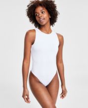 Bar III Women's Cut-Out Long-Sleeve Thong Bodysuit, Created for