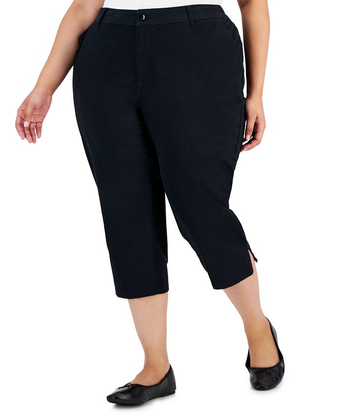 Betabrand Solid Black Wide Leg Laser Cut Capri Pants Women's Size X-Large XL  - $47 - From Taylor