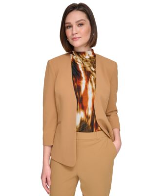 Calvin Klein Womens Brown Suit Jacket Pencil Skirt Calvin Klein