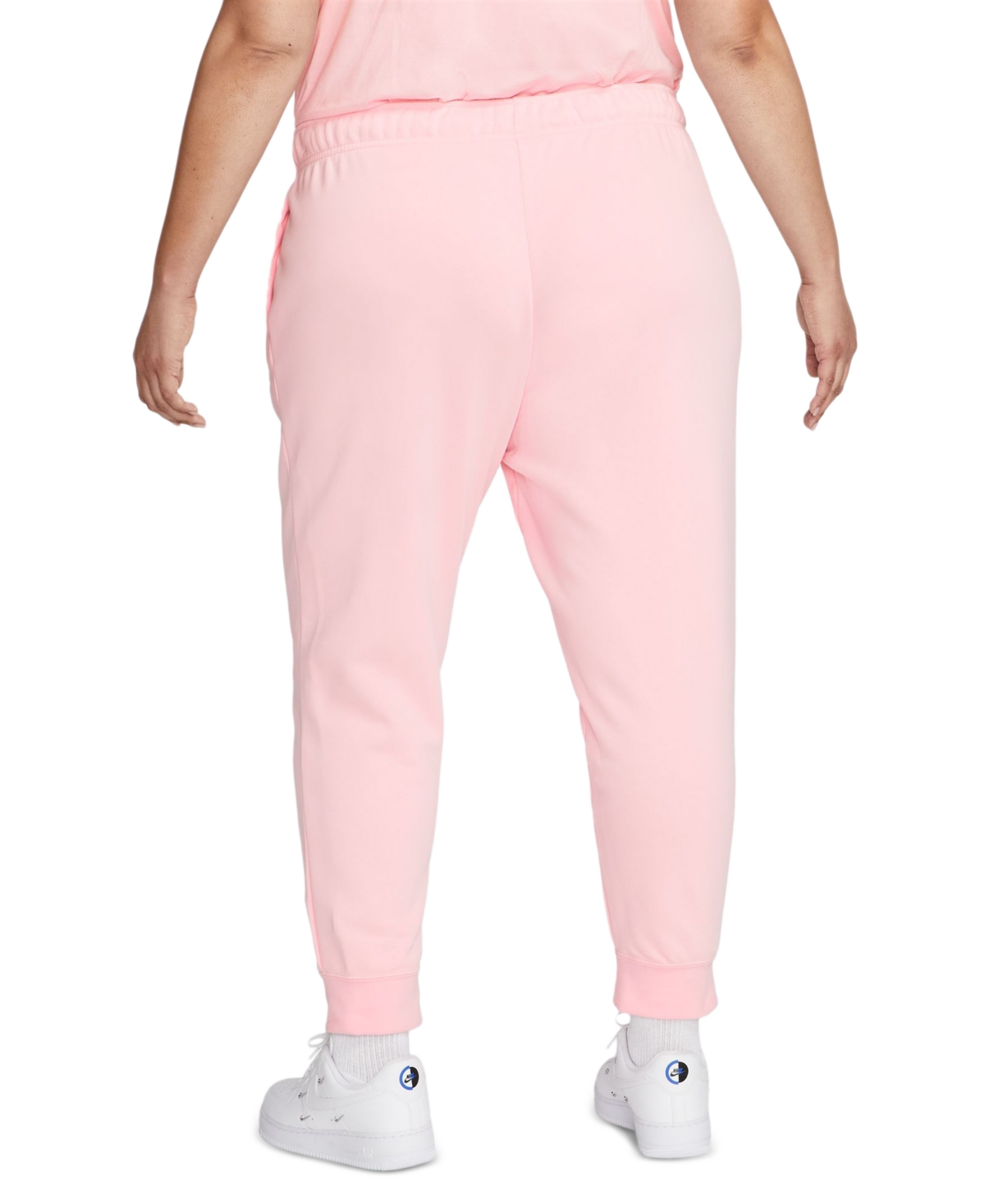 Nike Plus Size Active Sportswear Club Mid-Rise Fleece Jogger Pants -white