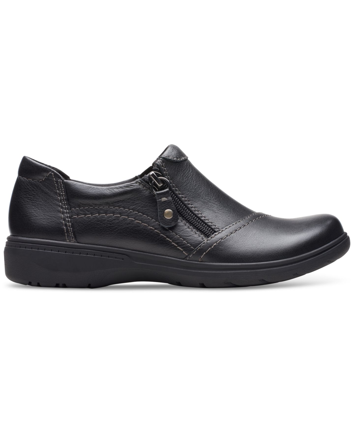 Женские ботинки Clarks Carleigh Ray Round-Toe Side-Zip, цвет: Чёрный кожаный — фото 2