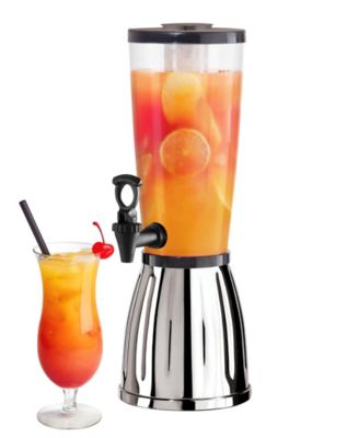 3 Quart Beverage Dispenser with Ice Tube Ez-Pour Spigot