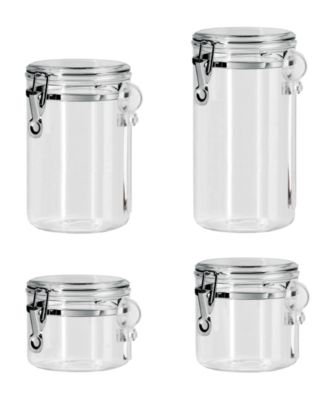 Oggi Acrylic Canister Set with Spoons (4 Pieces) 