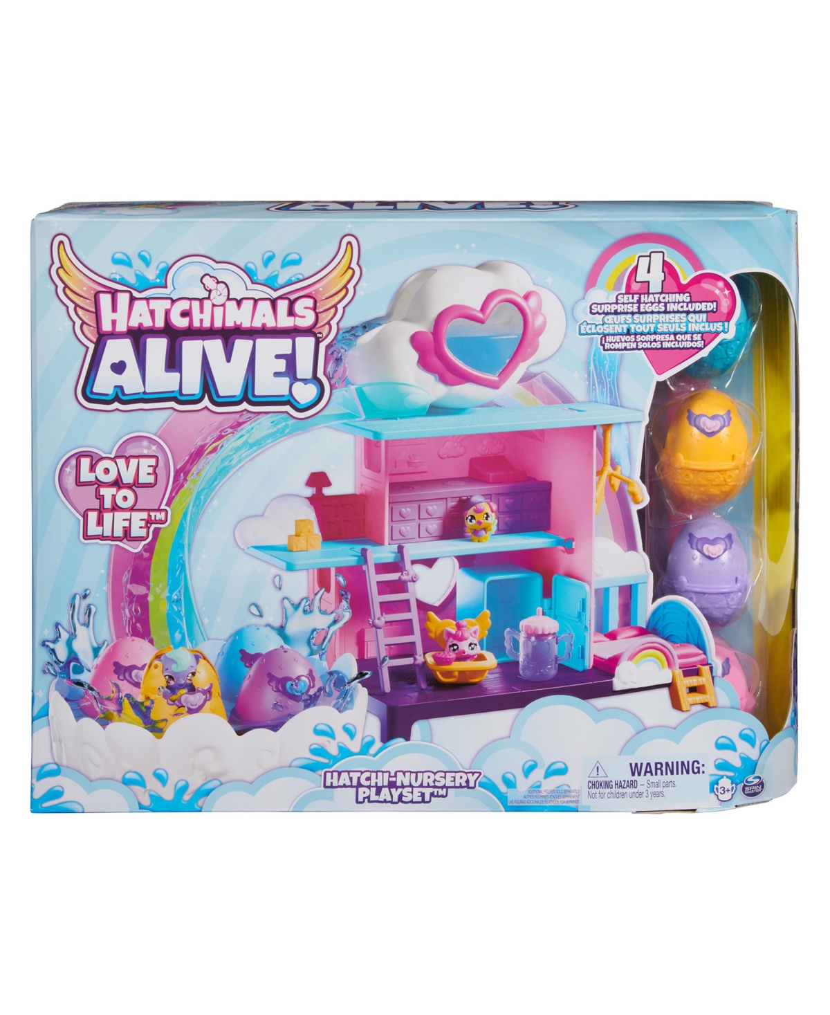 Hatchimals Alive Hatchi-nursery Playset With 4 Mini Figures In Self-hatching Eggs In Multi-color