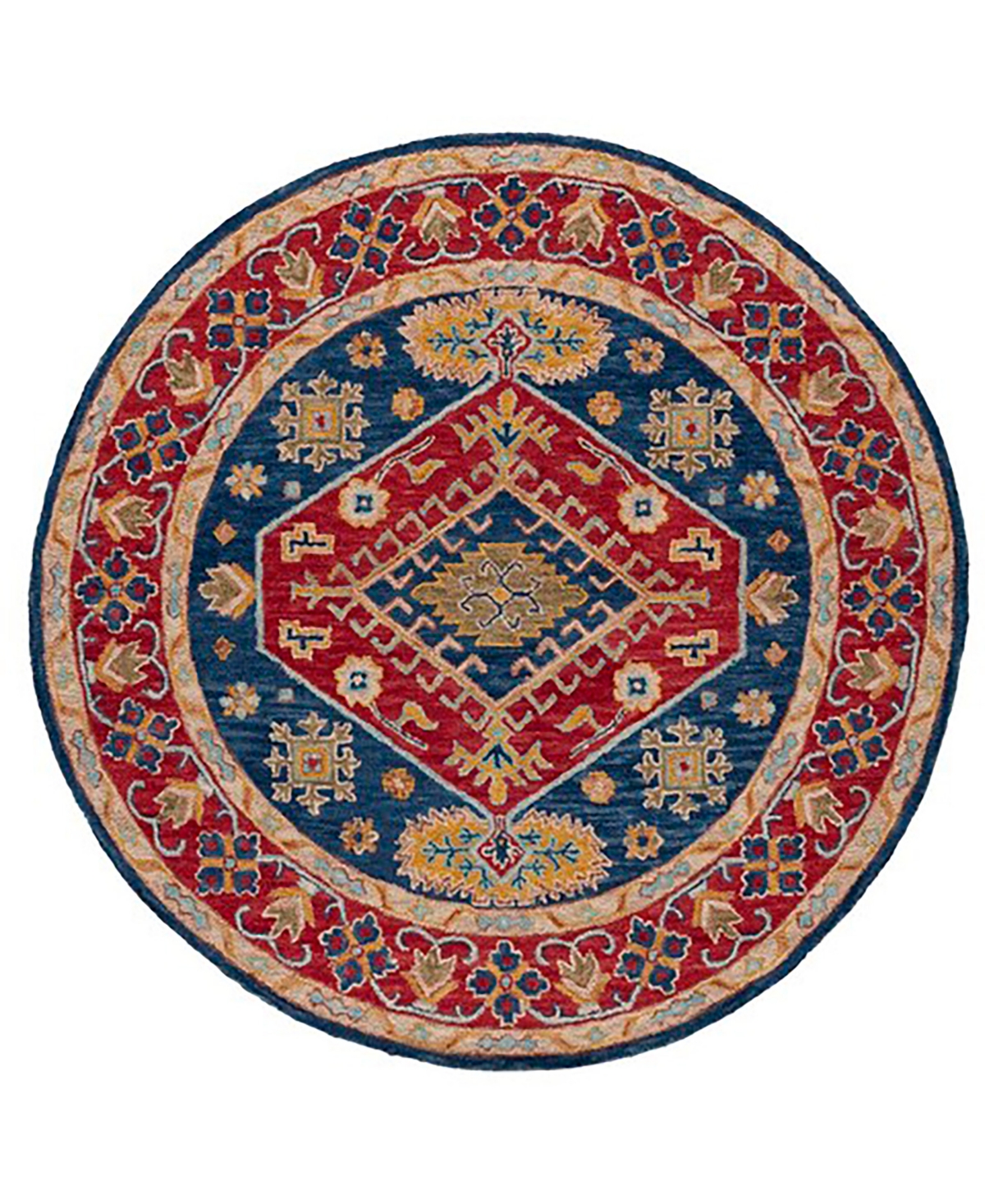 Safavieh Aurora APN523 7' x 7' Round Area Rug - Red, Blue