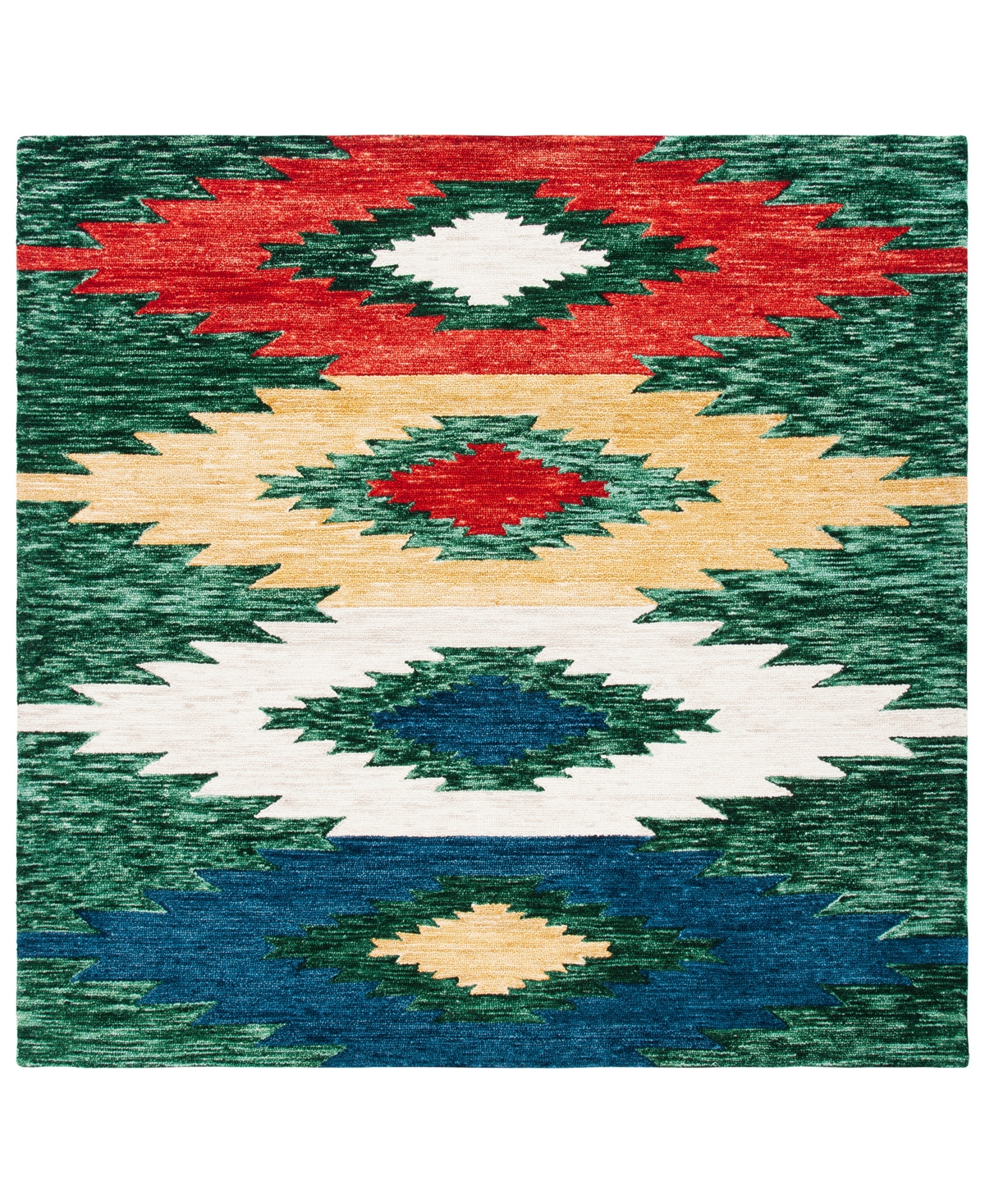 Safavieh Aurora APN704 7' x 7' Square Area Rug - Green, Red
