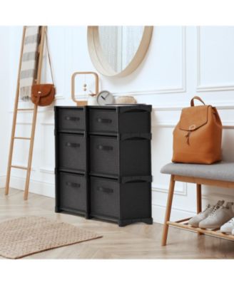 Heavy Duty 6 Cube Storage Organizer with Fabric Storage Bins