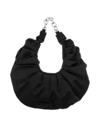 Ruched Satin Hobo