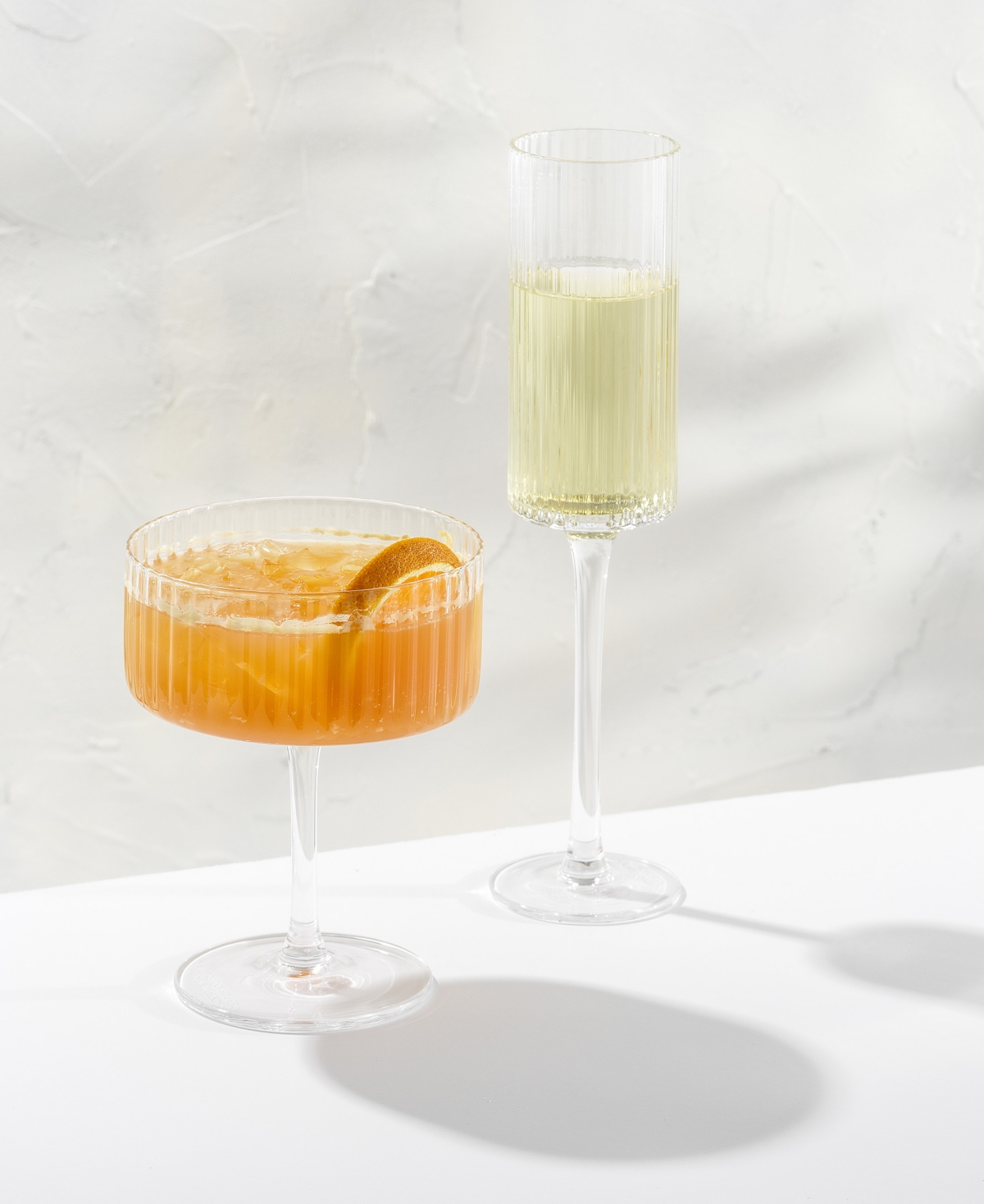 JoyJolt Elle Fluted Coupe Martini Glasses, Set of 2
