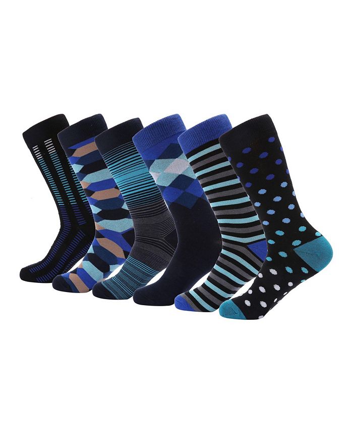 Mio Marino Men's Sharp Twilight Dress Crew Socks 6 Pack - Macy's