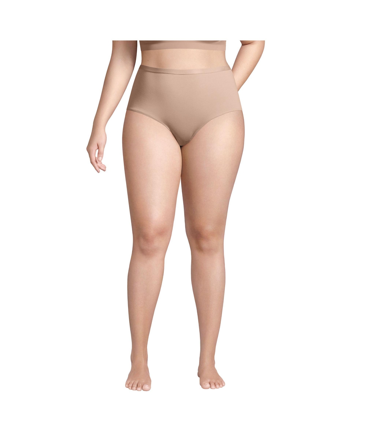 Lands End Plus Size Comfort Knit High Rise Brief Underwear In