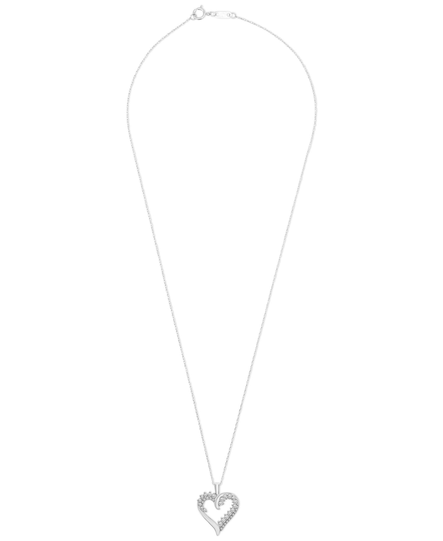 Diamond Open Heart 18" Pendant Necklace (1/2 ct. t.w.)