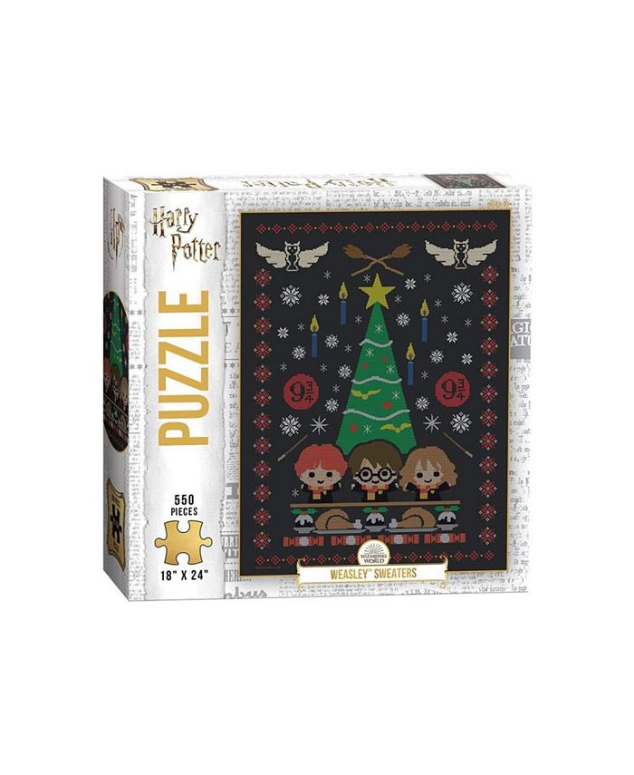 USAopoly Harry Potter Weasley Pullover Puzzle - 550 Teile, Ravensburger Qualität, Weihnachtsmotiv Mit Ron, Hermione Und Harry