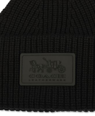 Women's Classic Ribbed Tonal Patch Cuff Beanie