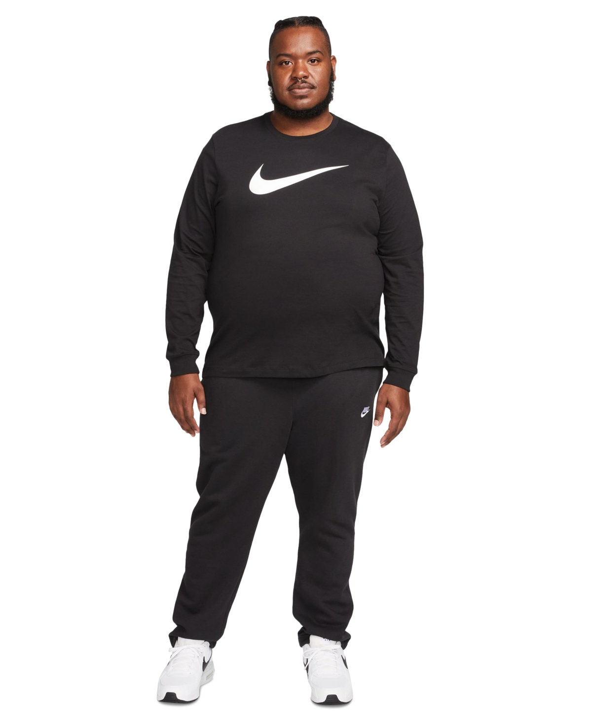 Nike Men's Sportswear Relaxed Fit Long-Sleeve Swoosh Logo T-Shirt