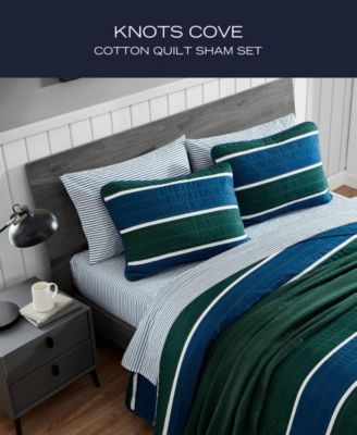 Knots Cove Cotton Reversible 3 Piece Quilt Set, Full/Queen