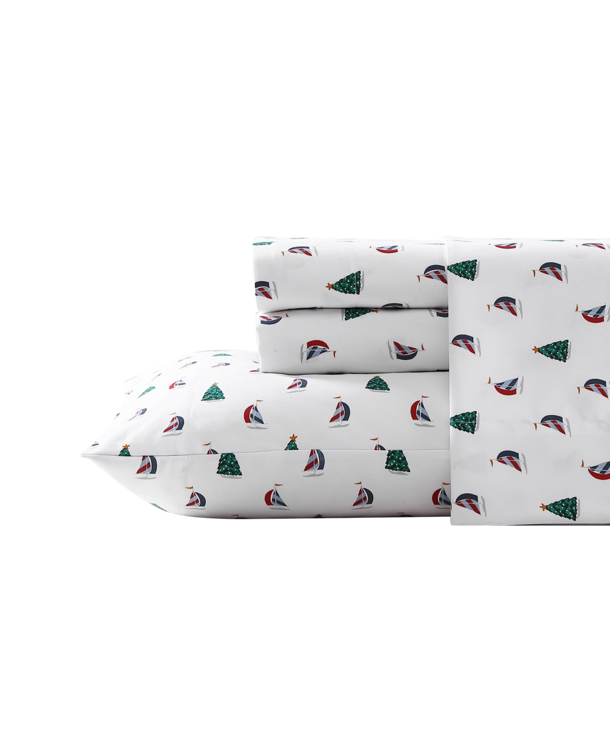 Nautica Printed Flannel 3-pc. Sheet Set, Twin In Holiday Sails