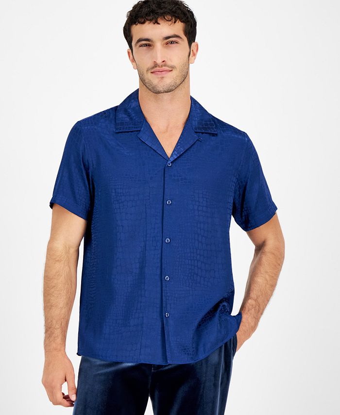 I.N.C. International Concepts Men's Snake Skin Shirt Sleeve Button ...