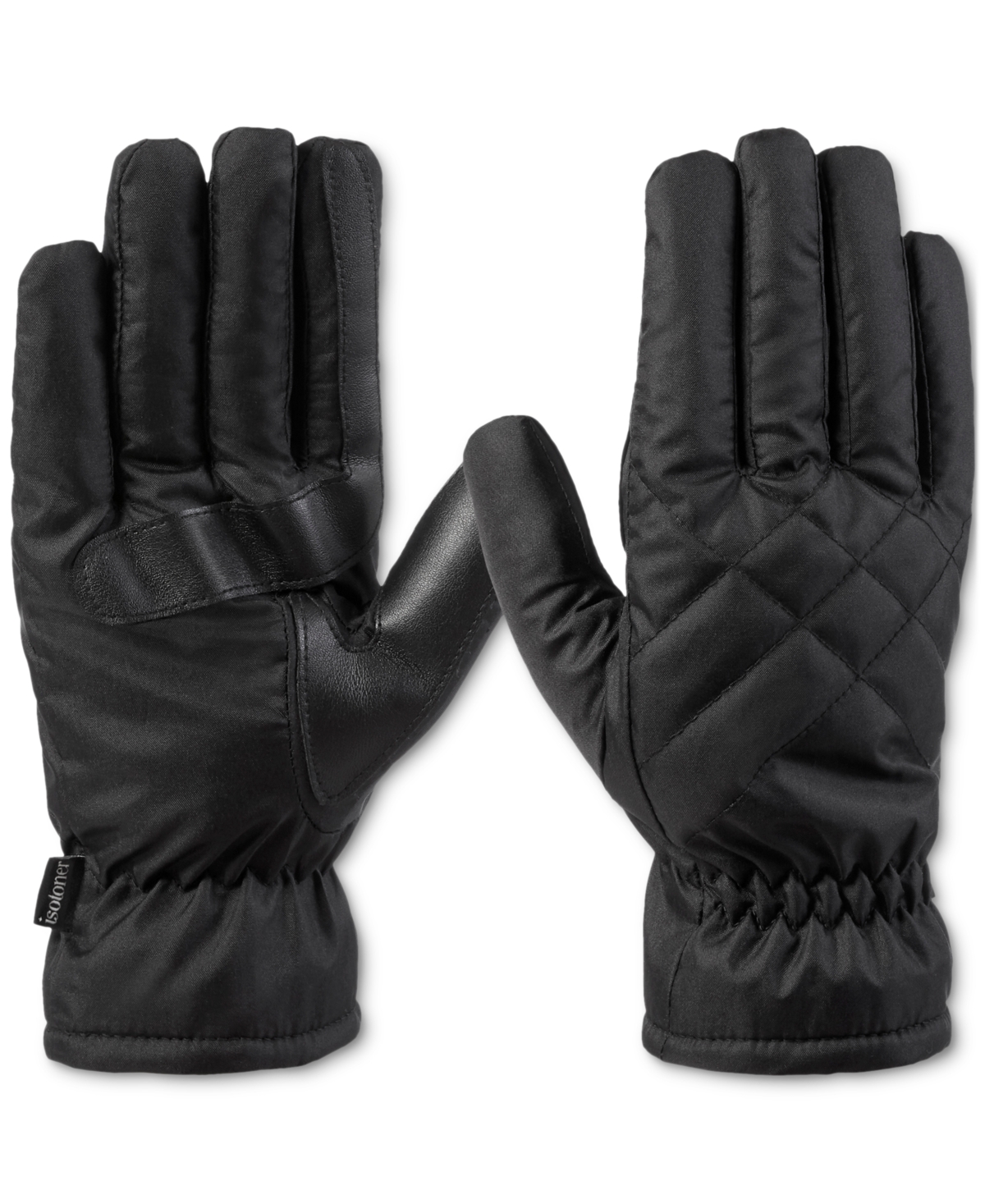 Isotoner Signature Women's Sleekheat Gathered-wrist Gloves In Black