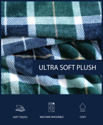 North Sail Plaid Ultra Soft Plush Fleece Blanket, Full/Queen