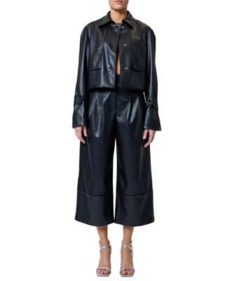 French Connection - Women's Corlenda Faux-Leather Cropped Trench Jacket
