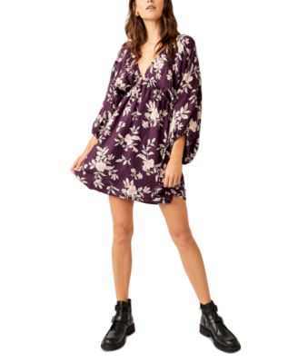 Free People - Women's Printed V-Neck Mini Dress