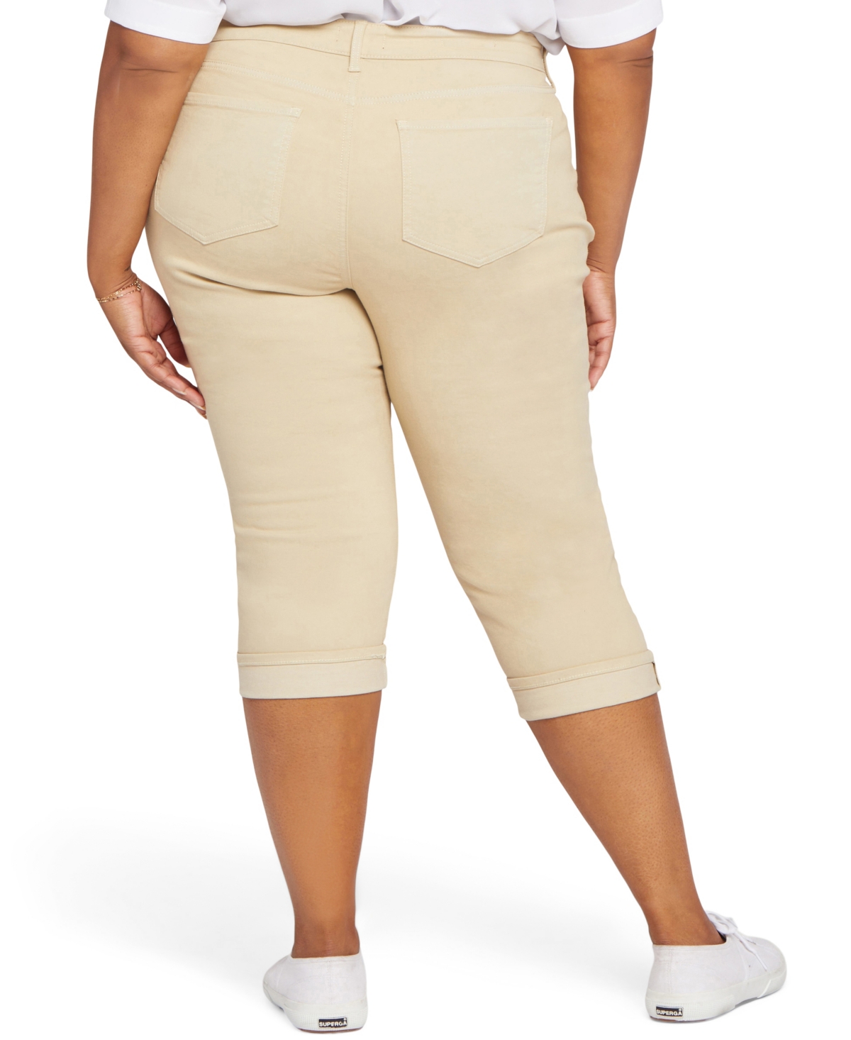 Nydj Plus Size Marilyn Straight Crop Cuff Jeans In Butter