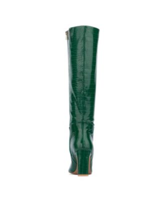 Women's Isabelle Croc Embossed Knee-High Boots Dress Boots